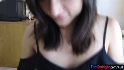 Half British half Thai hairy pussy cutie homemade POV blowjob and cock ride - sunporno.com - Thailand - Britain