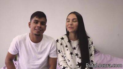 Couples: Valerin and her chocolate nipples. Colombian couple in porn casting - veryfreeporn.com - Colombia