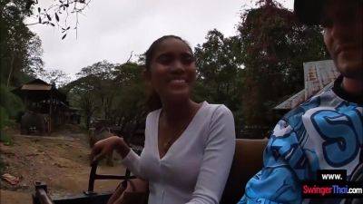 Elephant Ride In Thailand With Amateur Teen Couple Who - hclips.com - Thailand