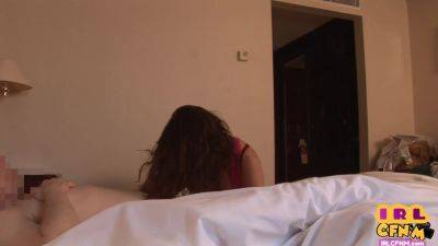 CFNM amateur wifey in stockings riding hubby cock in hotel - txxx.com