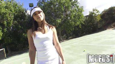 Watch this amateur Latina's tennis lesson POV-style with a hot blowjob and ass play - sexu.com