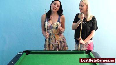 A Busty Couple Playing Strip Billiards, Which Turns Naughty Quick - hotmovs.com