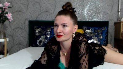 Big tits Romanian MILF in lingerie posing on webcam show - drtuber.com - Romania