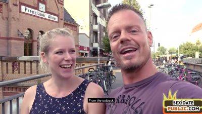 Outdoor public German amateur gets fucked by sex date - hotmovs.com - Germany