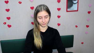 Young Ukrainian blonde in red panties posing on webcam show - drtuber.com - Ukraine