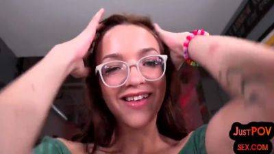 Petite Pov Amateur 21yo With Glasses Rides Cock At Home - hclips.com