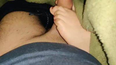 Step-sister Steamy Footjob Hidden under Blankets during Movie Night - veryfreeporn.com