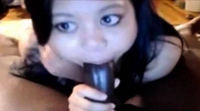 Asian with Big Tits Sucks BBC on Webcam - drtuber.com