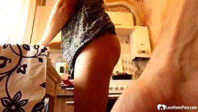 Stepmom Craves His Big Cock in the Kitchen - Homemade Hardcore - porntry.com