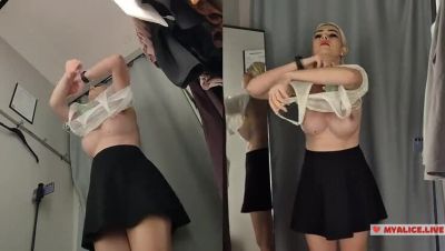 Hot Ukrainian Blonde Tries On See-Through Clothes In Fitting Room - Amateur Homemade Voyeur - xxxfiles.com - Ukraine