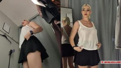 Hot Ukrainian Blonde Tries On See-Through Clothes In Fitting Room - Amateur Homemade Voyeur - xxxfiles.com - Ukraine