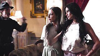 Lesbian couple makes a priest lick them - ah-me.com
