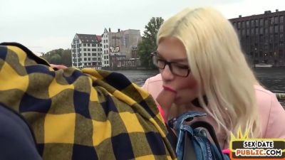 Plumper German Amateurs Lady Sucking Penis Outdoor I - hclips.com - Germany