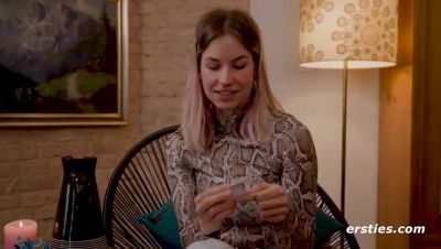German amateur Kitti plays with her big natural tits and gets wild with a dildo - hot solo masturbation with happy ending - xxxfiles.com - Germany