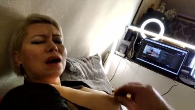 Big Tits Blonde MILF Moans Loud as Nipples Get Pulled Hard - Russian Couple Fuck - porntry.com - Russia
