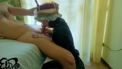 ElivaLove Handcuffed & Throat Filled - Amateur Blowjob & Cum in Mouth - porntry.com - Italy
