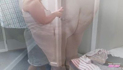 MILF Stepmom Drops Towel - Big Natural Tits Amateur Homemade Voyeur - porntry.com - Britain