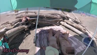 Exhibitionist Wife Gives Risky Handjob on Nudist Beach - Amateur MILF & Big Cock Public Cumshot - porntry.com - Italy