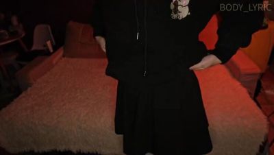 Sexy goth teen Lyric takes big cock and creampie - homemade POV blowjob - porntry.com - Russia