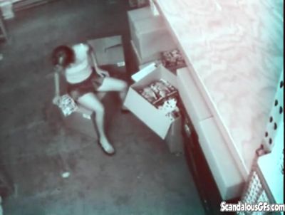 Stock room slut masturbating caught on spycam - txxx.com