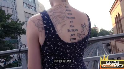 Inked public babe fucked by sex date outdoor in amateur sex - sexu.com - Germany
