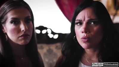Mona Azar - Mona Azar And Spencer Bradley - Lesbian Couple Makes A Priest Lick Them - upornia.com