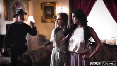 Mona Azar - Mona Azar And Spencer Bradley - Lesbian Couple Makes A Priest Lick Them - upornia.com