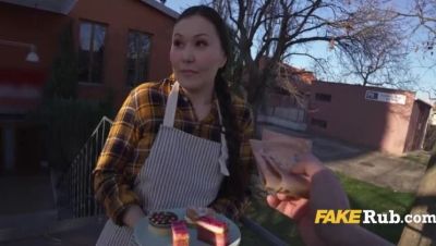 Erik Everhard - Amateur Asian Baker Fucks Hard in Public - POV Creampie with Luna Truelove - porntry.com