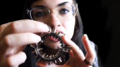 Amateur busty brunette masturbates and does hand job - drtuber.com
