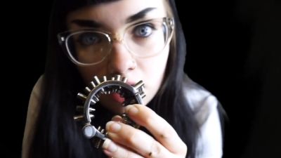 Amateur busty brunette masturbates and does hand job - drtuber.com