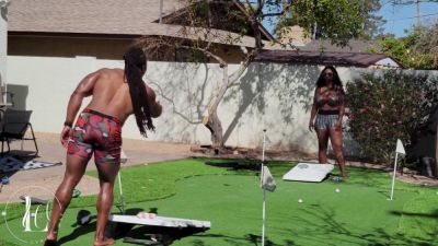 Strip Cornhole Leads To Real Ebony Couple With Dreads Way And Lyric Sky - hclips.com