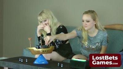 Blonde Teens Anneliese & Krystal Play Strip Pirate Penguins Game - HD Amateur Threesome - xxxfiles.com