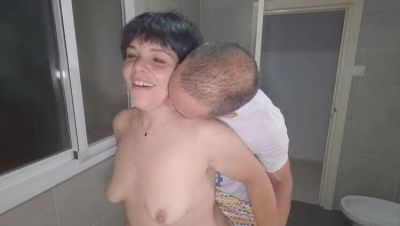 Chubby Latina Stepmom Fucks Step Son Doggy Style in Bathroom - Homemade Creampie Sex - xxxfiles.com - Spain