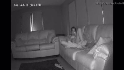 Hot MILF Caught Fingering Herself on Couch - Hidden Cam Spy POV - veryfreeporn.com
