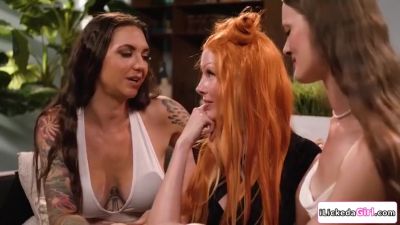Lesbian Couple Fucking Redhead Stripper With Big T, Rocky Emerson And Madison A - txxx.com