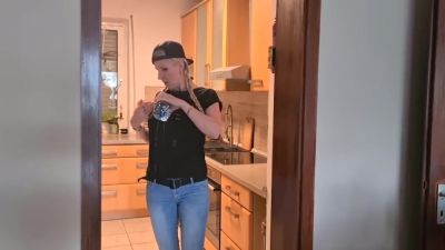 German Big Tit Amateur Sticks A Corn Up Her Cunt & Licks The Pussy Juice German - hclips.com - Germany