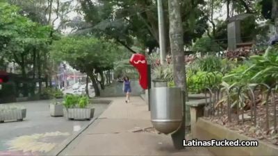 Spicy Latina amateur gags on fat cock for first time on video - sexu.com