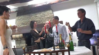 MILFs and babe in amateur group sex after dinner - drtuber.com
