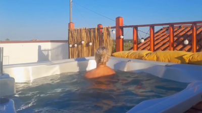 Amateur Blonde Mature Wife Enjoys Naked Pleasure In Whirlpool - hclips.com
