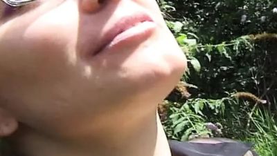 Tattooed French amateur Steph Debar sucks huge dick outdoors and swallows cum - veryfreeporn.com - France