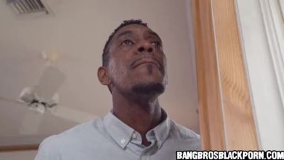 Ebony stepdaughter walks in on stepdad jerking his big black cock to her - amateur black porn - porntry.com