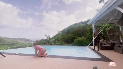 Hot Latina MILF Fucks Pool Cleaner in Outdoor Doggy Style - HD Homemade - xxxfiles.com - France