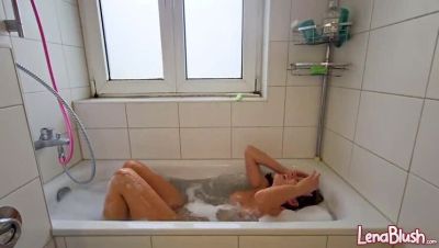 18yo German Teen Lena2005 Fingering Her Tight Pussy to Intense Orgasm in Bathroom - Amateur 4K - porntry.com - Germany