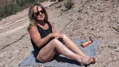Blonde MILF Squirting with Dildo in Desert - Homemade Solo Masturbation - porntry.com - Usa